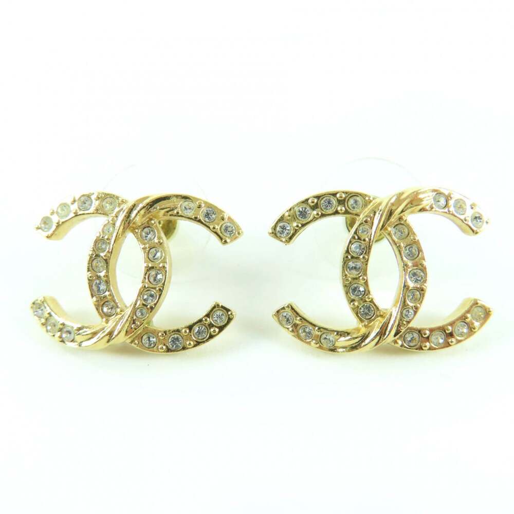 Chanel Cc Logo Earrings Metal Gold-Tone #250121C95B
